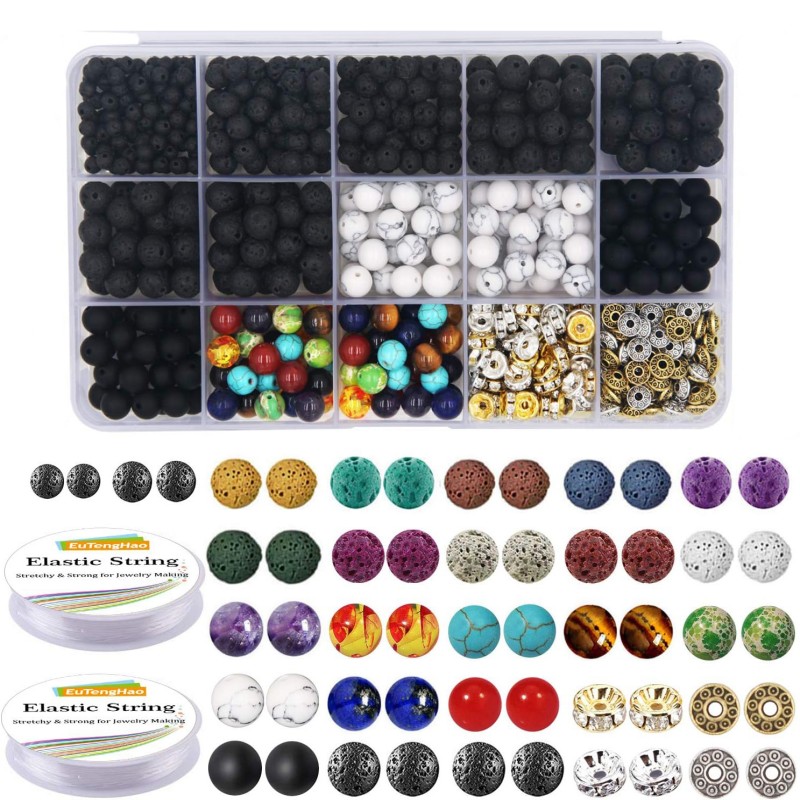 Jewelry Making For Beginners - 715-Piece Natural Stone Bead Set with