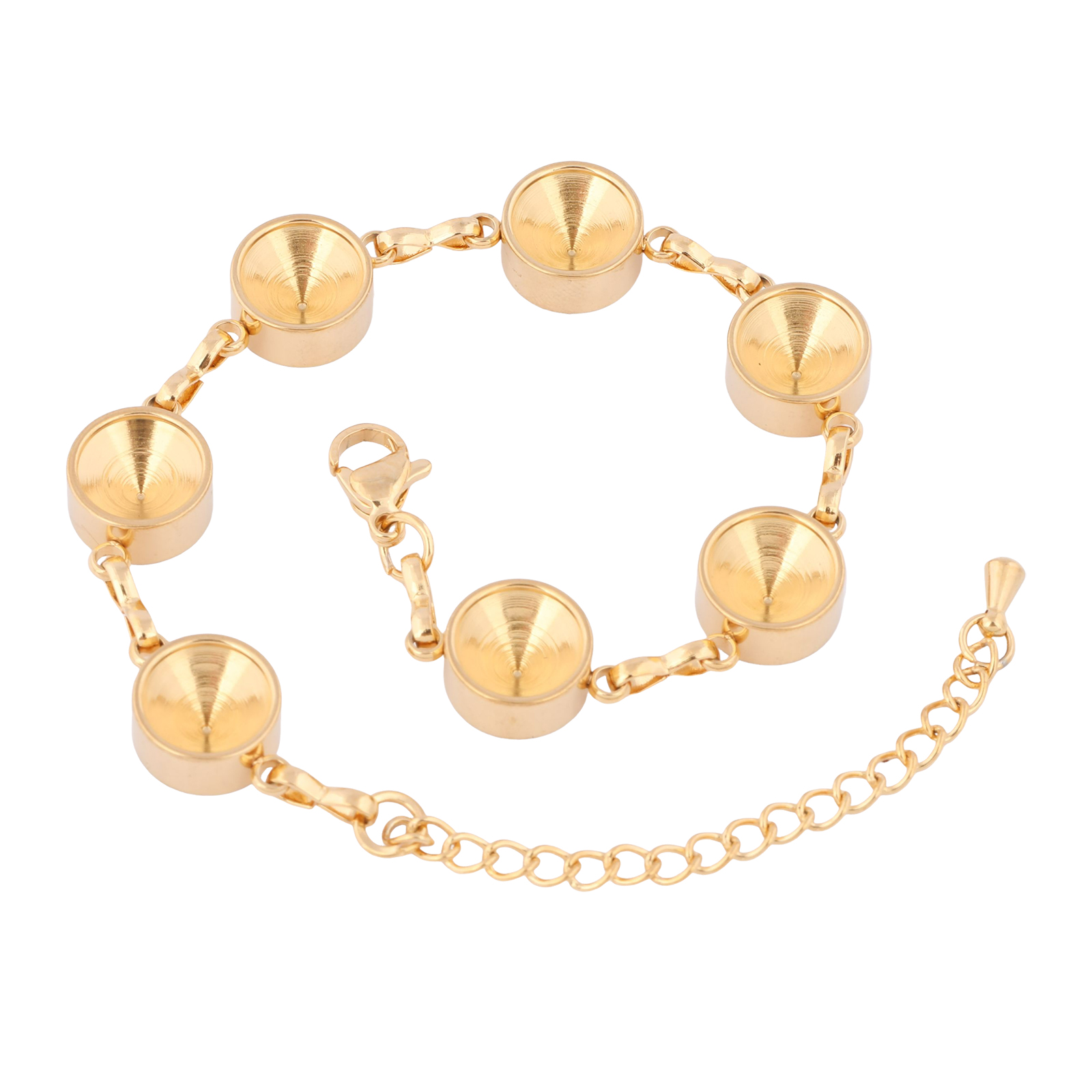 Jewelry Making With Stones - 2pcs Stainless Steel Gold Plated Bracelet