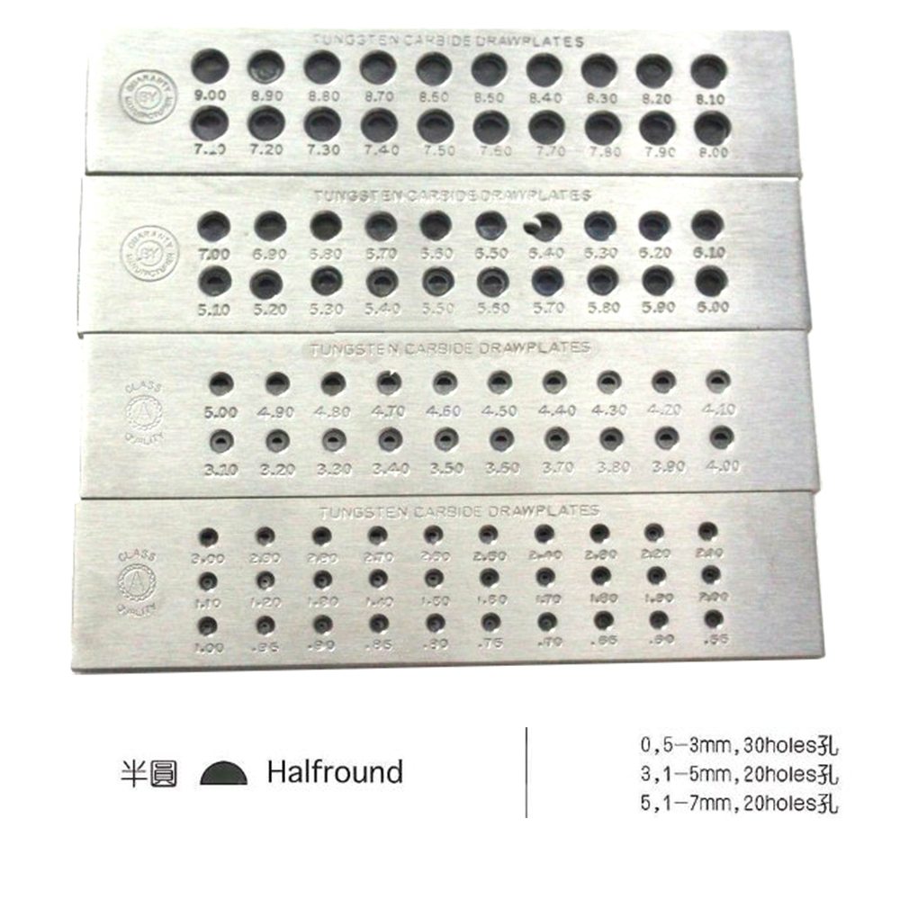 Jewelry Making Drawing - Half Round Tungsten Carbide Drawplates Jewelers