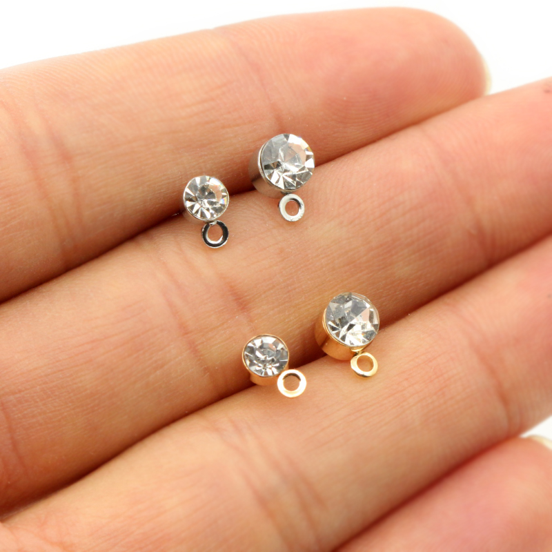 Jewelry Making Basics - 50pcs Stud Earrings Pins with Zircon
