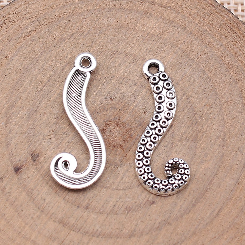 20pcs/lot Octopus Leg Charms F - Jewelry Making For Couples ulasan dan harga