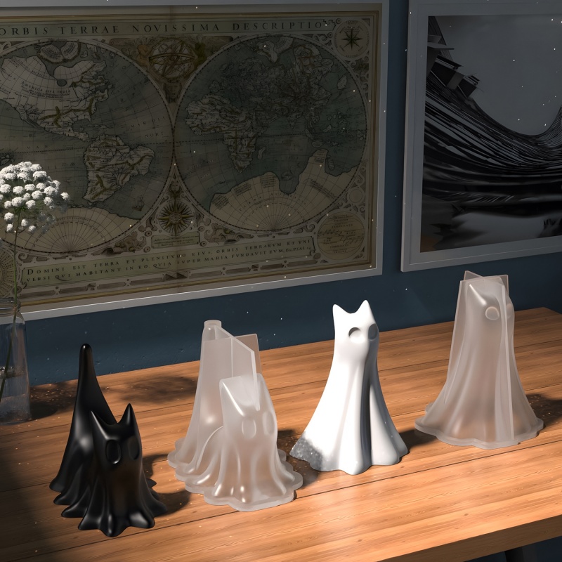 Ghost Cat Halloween Desktop Or - Jewelry Making Uv Resin Kit ulasan dan harga