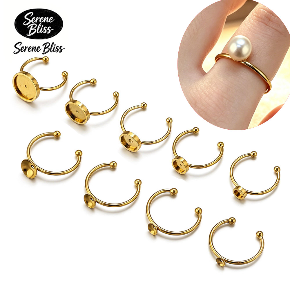 10pcs Stainless Steel Round Ad - Jewelry Making With Stones ulasan dan harga