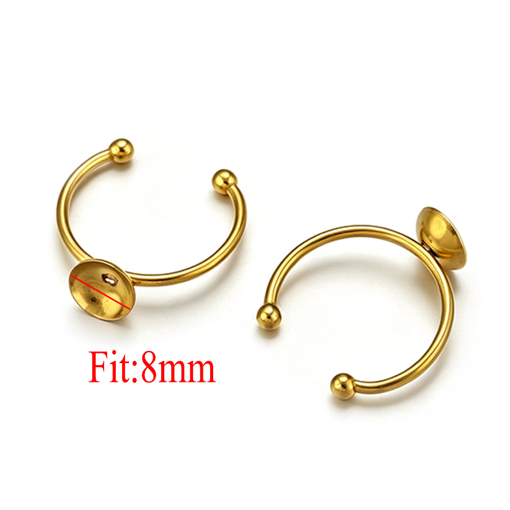 10pcs Stainless Steel Round Ad - Jewelry Making With Stones ulasan dan harga