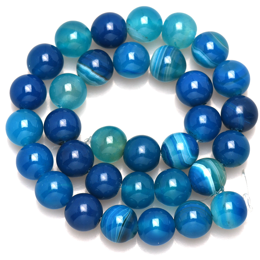 Natural Stone Banded Blue Lace - Jewelry Making With Stones ulasan dan harga