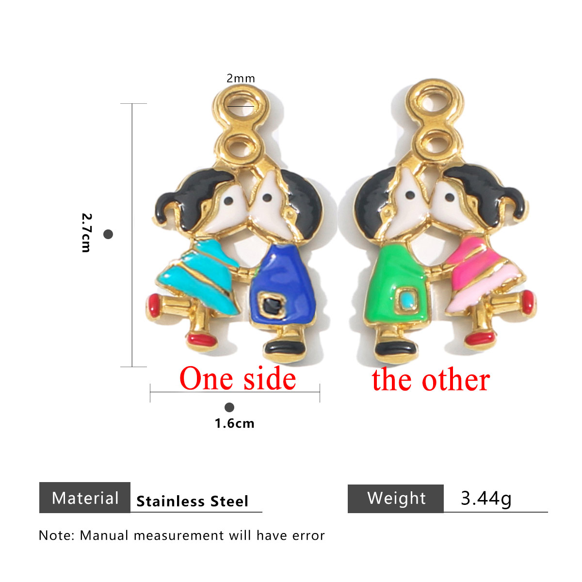 2pcs Stainless Steel Charm Cou - Jewelry Making For Couples ulasan dan harga