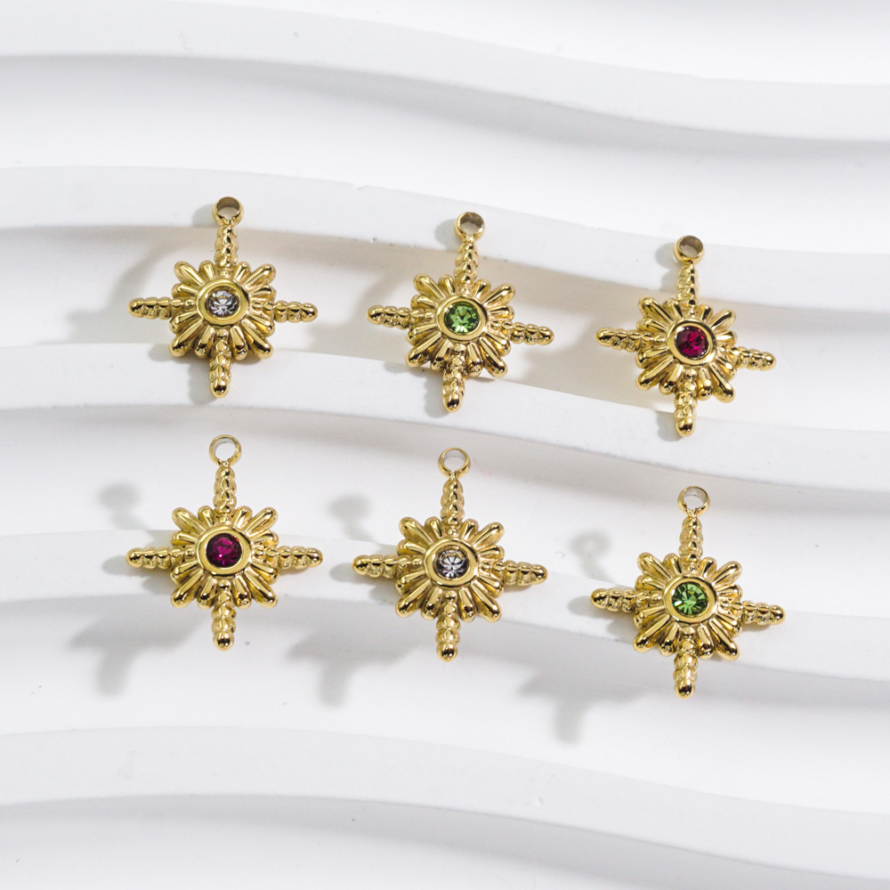 3Pcs Stainless Steel Gold Colo - Jewelry Making With Stones ulasan dan harga