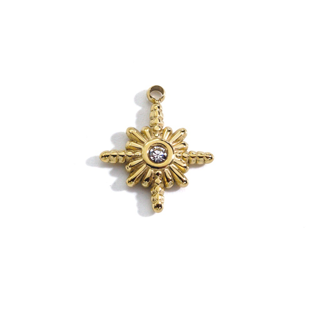 3Pcs Stainless Steel Gold Colo - Jewelry Making With Stones ulasan dan harga