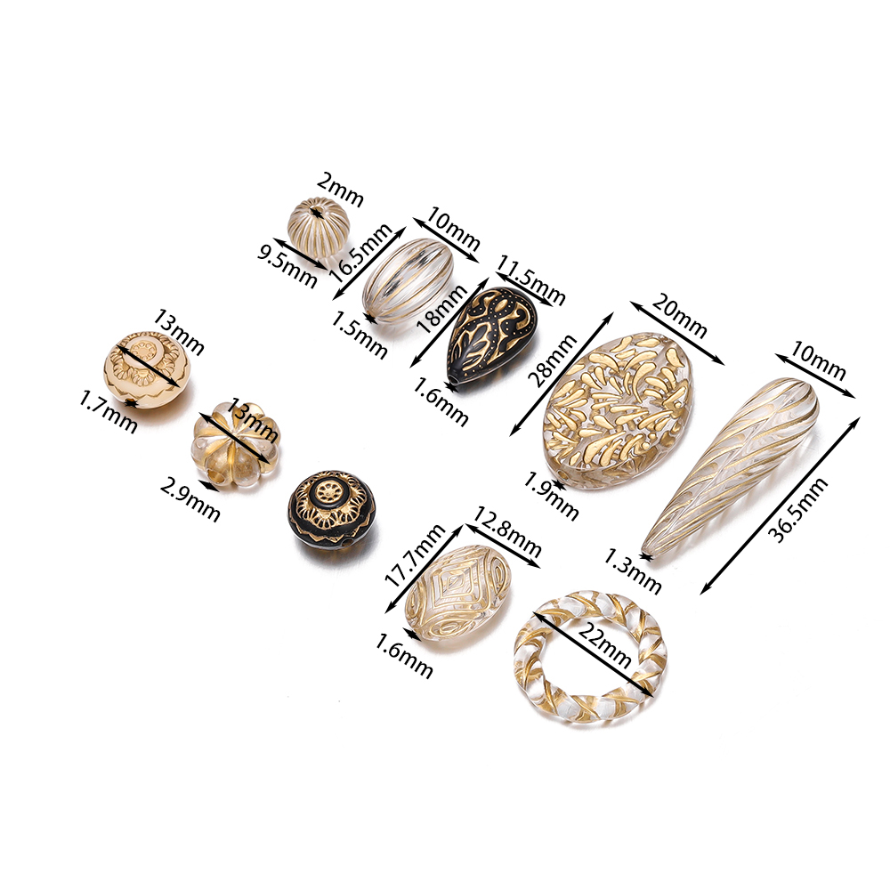20Pcs Exquisite Acrylic Gold C - Jewelry Making Drawing ulasan dan harga