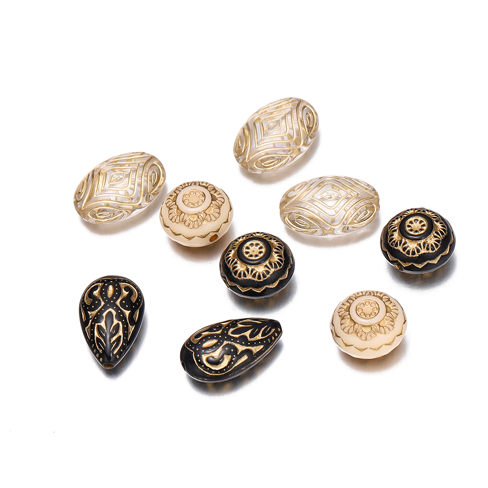 20Pcs Exquisite Acrylic Gold C - Jewelry Making Drawing ulasan dan harga