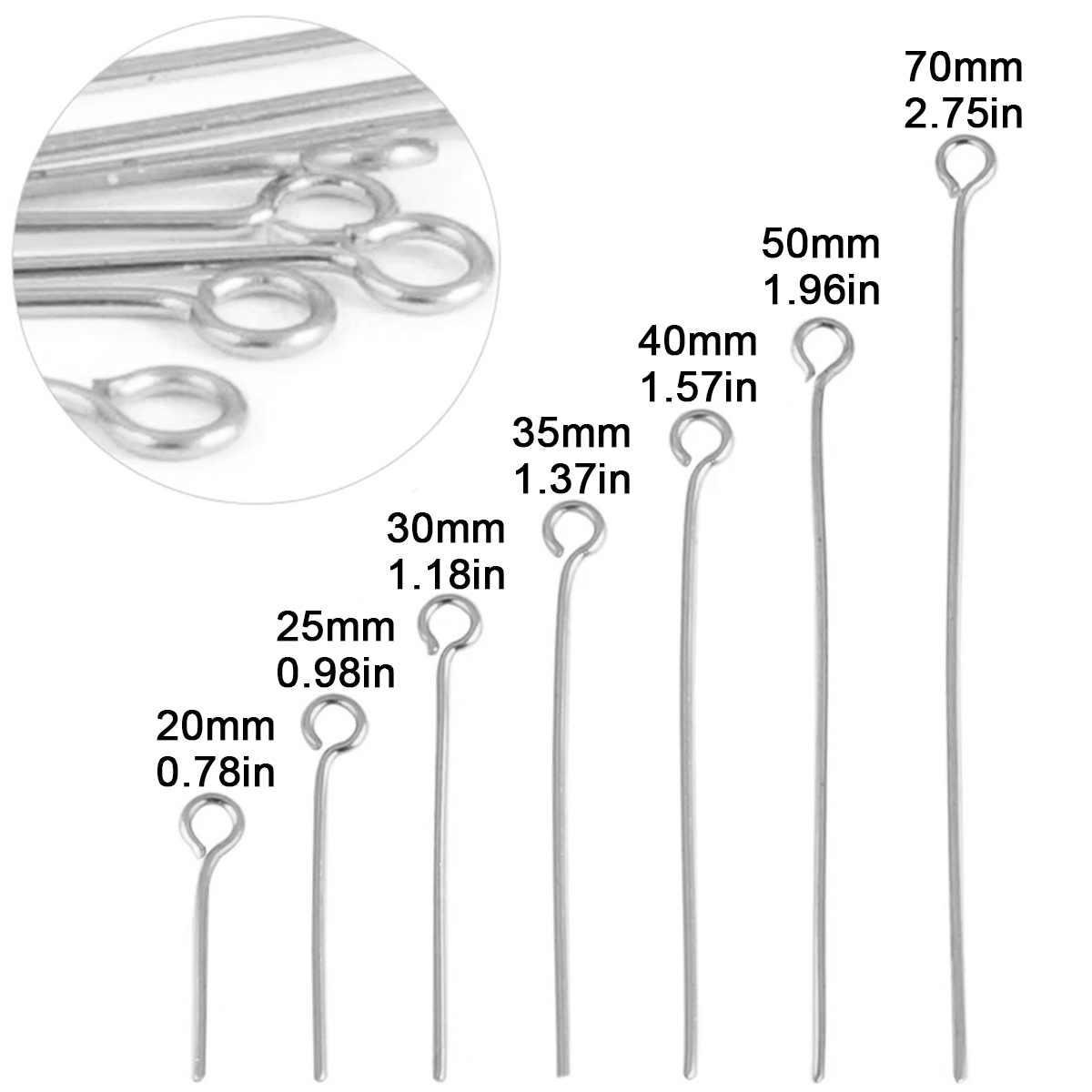 100Pcs/Lot Stainless Steel Eye - Jewelry Making Basics ulasan dan harga