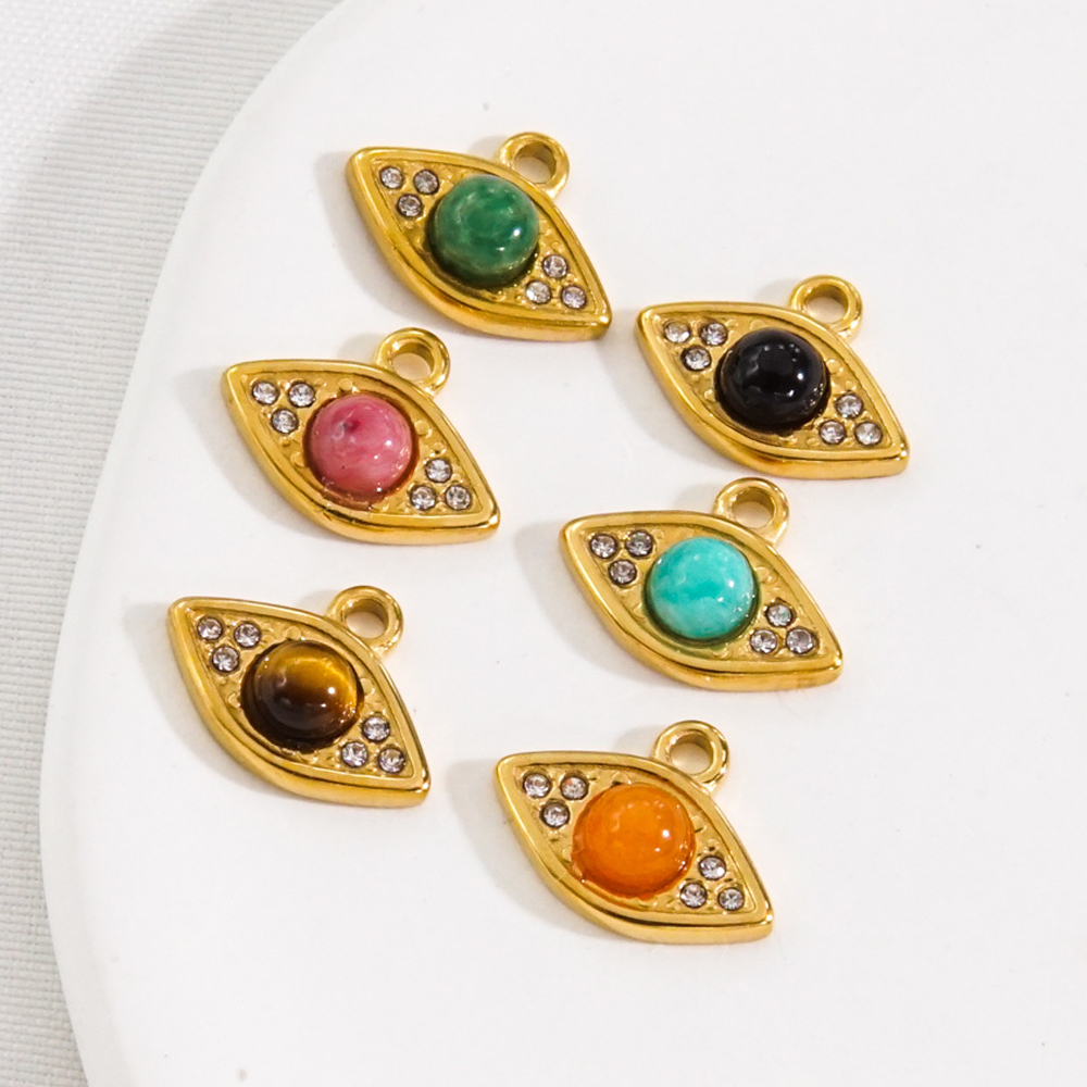 3Pcs Natural Stone Beads Eye S - Jewelry Making With Stones ulasan dan harga