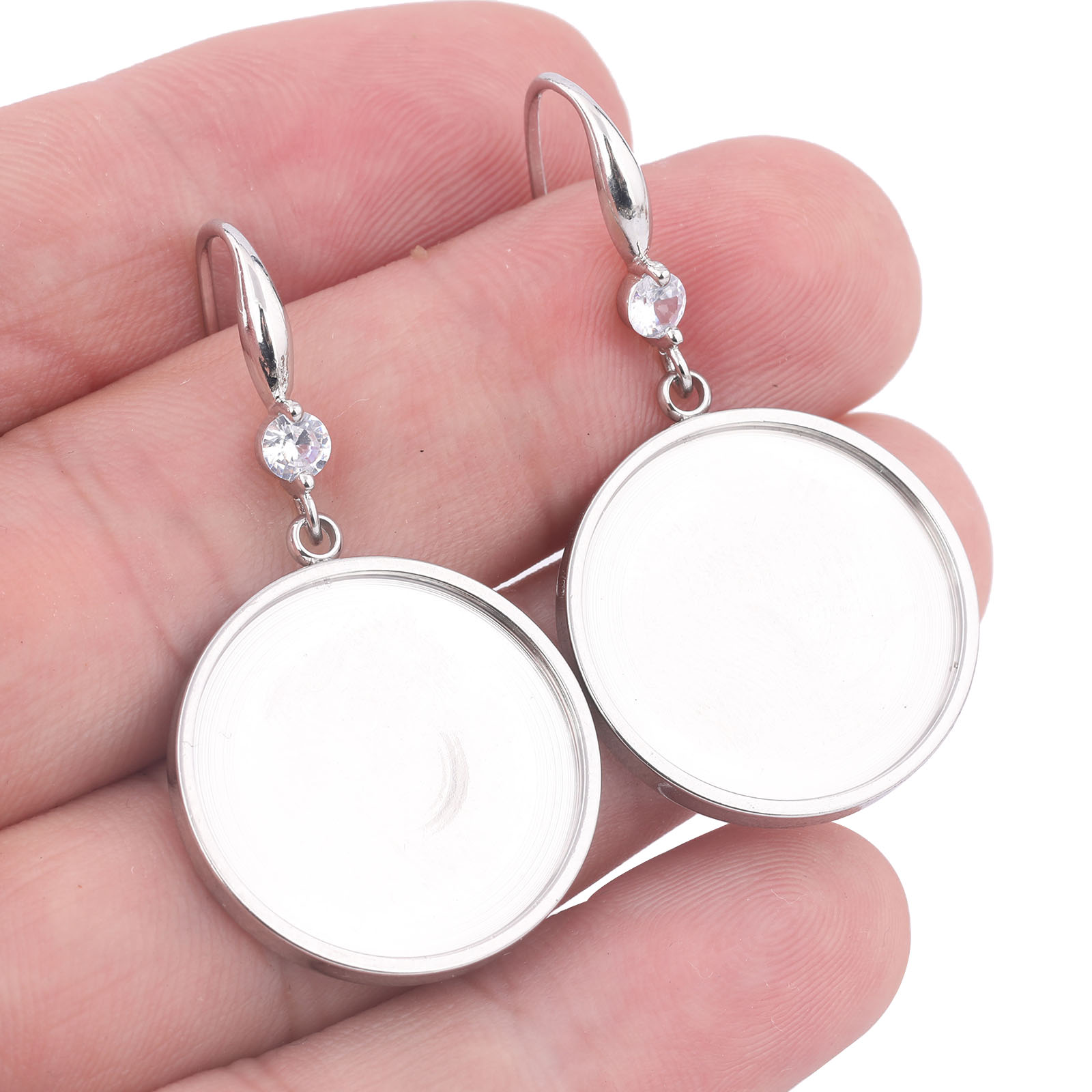 6pcs Stainless Steel Fit 20mm  - Jewelry Making With Stones ulasan dan harga