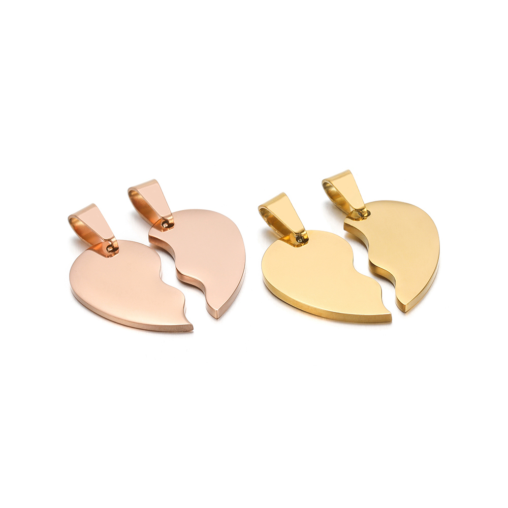 2Pcs/set Stainless Steel Gold  - Jewelry Making For Couples ulasan dan harga