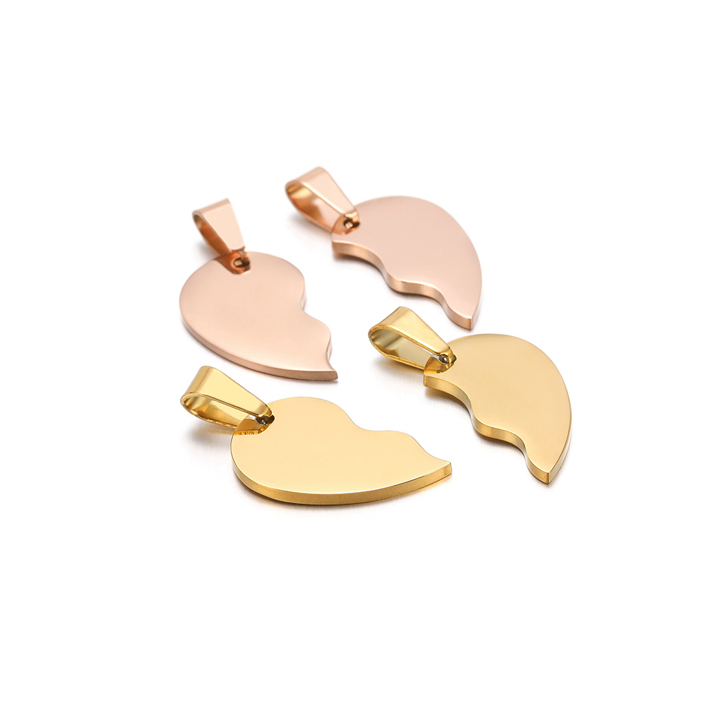 2Pcs/set Stainless Steel Gold  - Jewelry Making For Couples ulasan dan harga