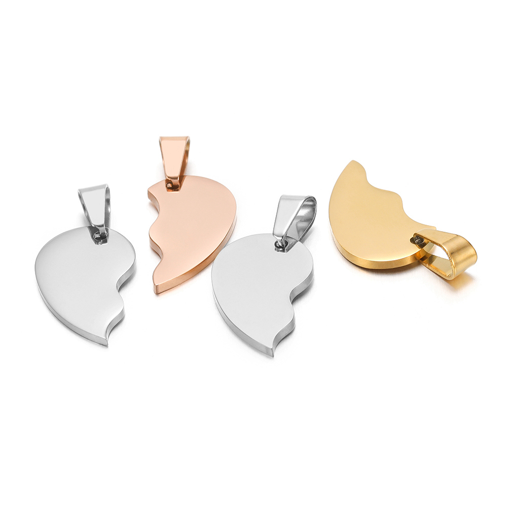 2Pcs/set Stainless Steel Gold  - Jewelry Making For Couples ulasan dan harga