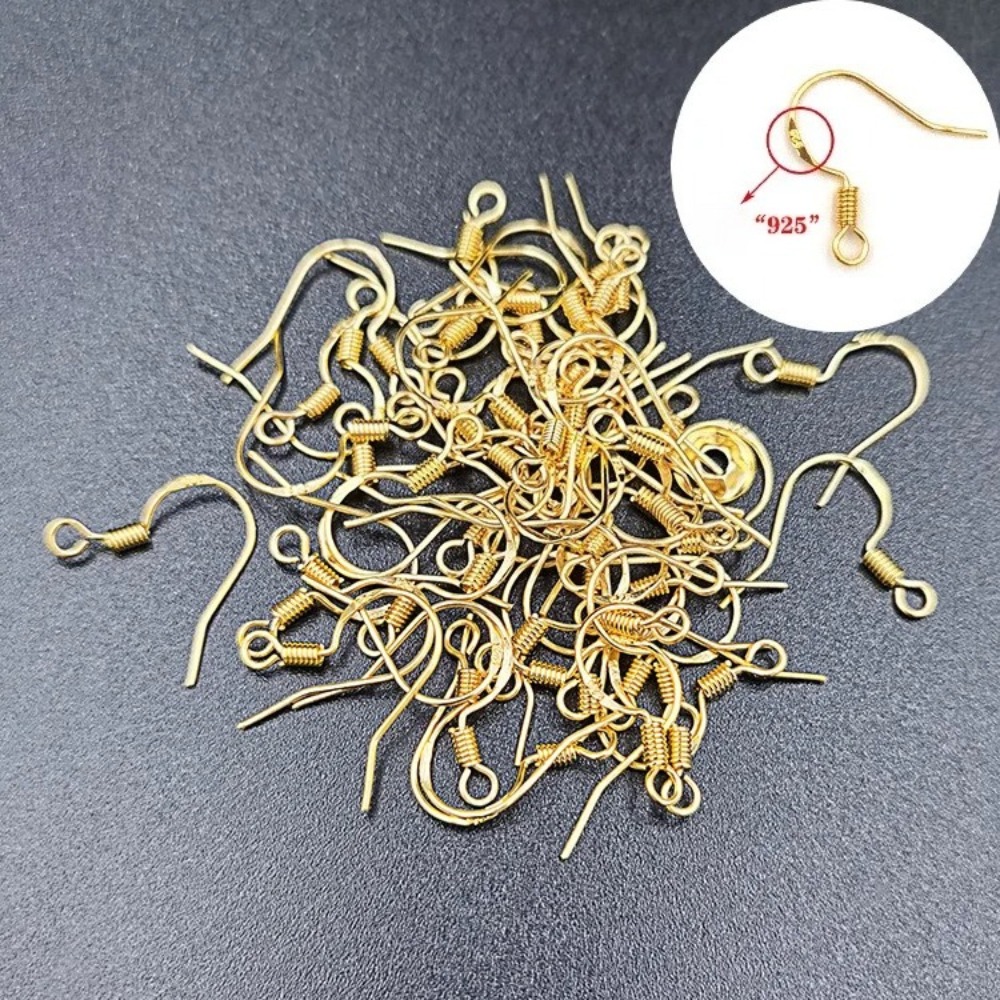 Gold Plated Earring Hooks 100P - Jewelry Making Wire ulasan dan harga