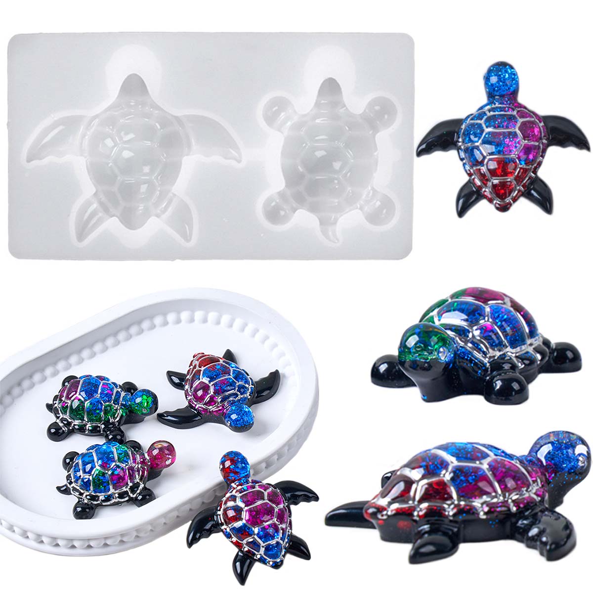 3D Sea Turtle Keychain Silicon - Jewelry Making Uv Resin Kit ulasan dan harga