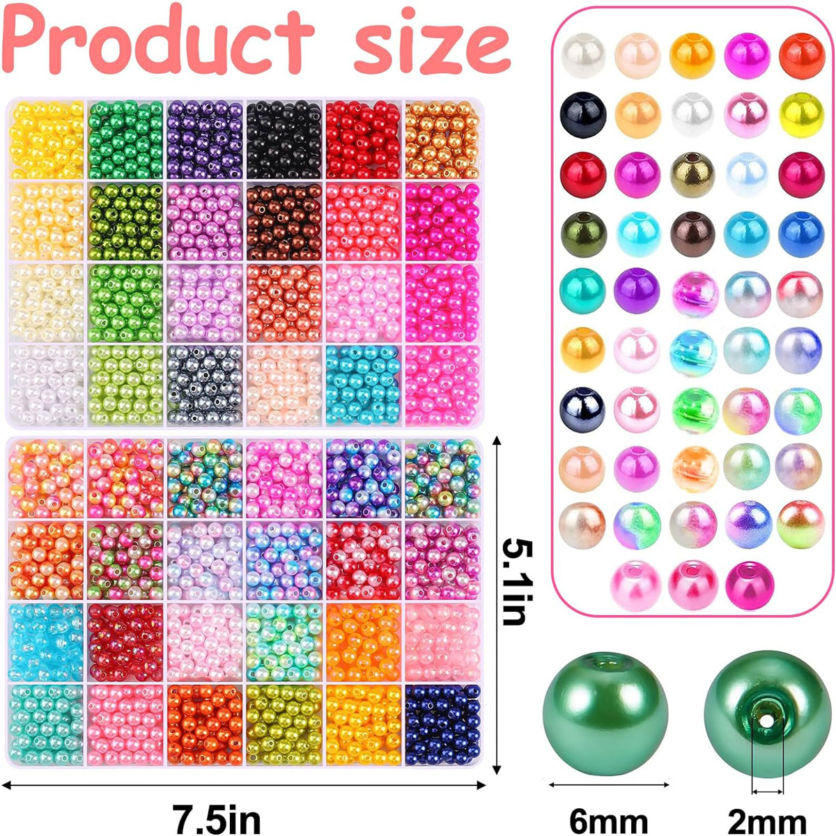 2400PCS 48 Compartments Pearl  - Jewelry Making For Beginners ulasan dan harga